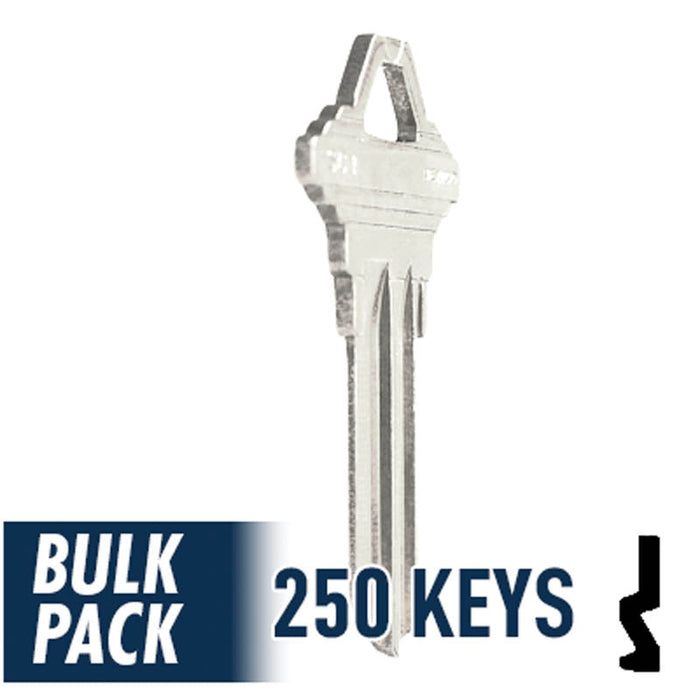 250 Pack SC1 ( Nickel Plated ) Residential-Commercial Key JMA USA