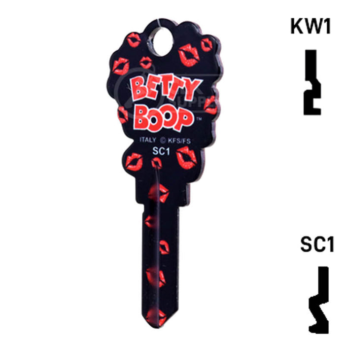 Happy Keys- Betty Boop Key  (Choose Keyway) Residential-Commercial Key Howard Keys