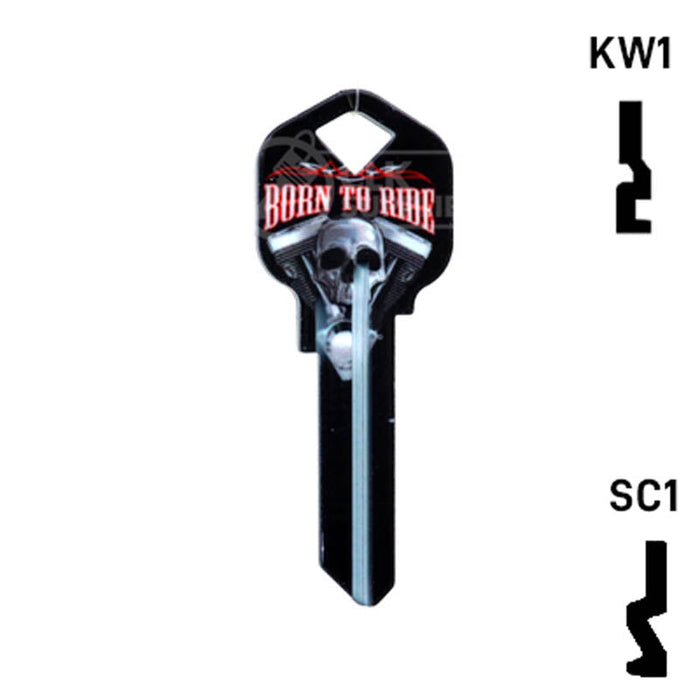 Happy Keys- Born to Ride Key (Choose Keyway) Residential-Commercial Key Howard Keys