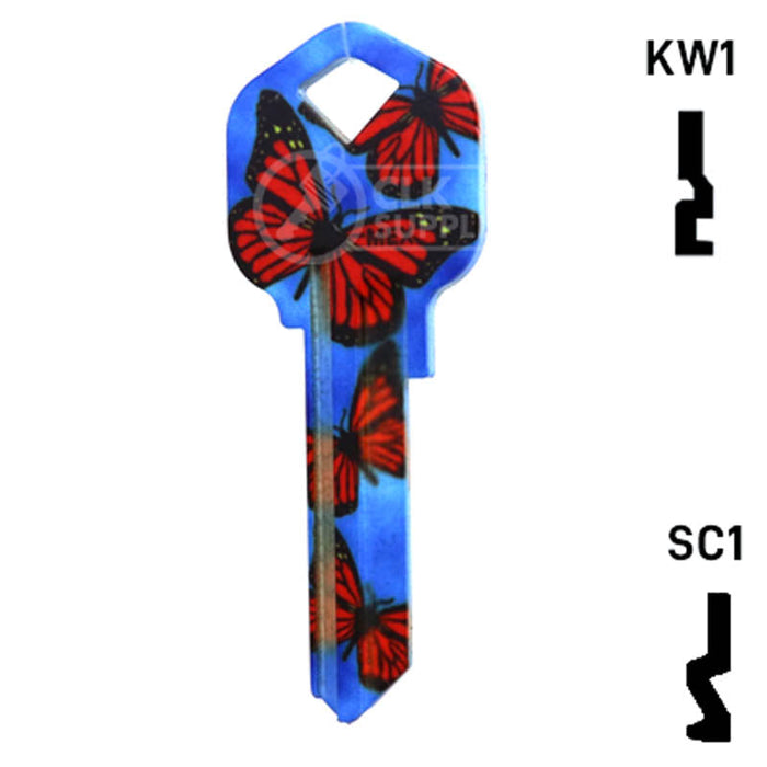 Happy Keys- Butterflies Key (Choose Keyway) Residential-Commercial Key Howard Keys