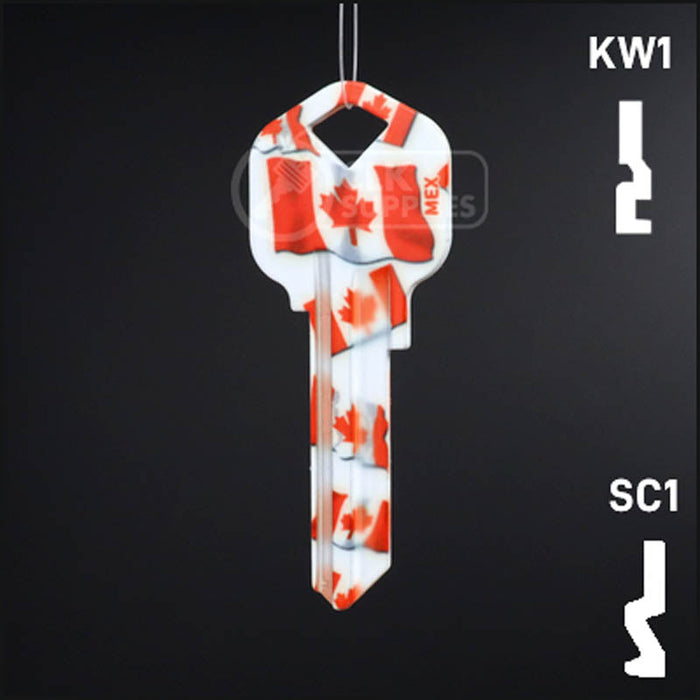 Happy Keys- Canadian Flag Key (Choose Keyway) Residential-Commercial Key Howard Keys