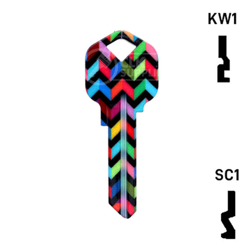 Happy Keys- Chevron Key (Choose Keyway)