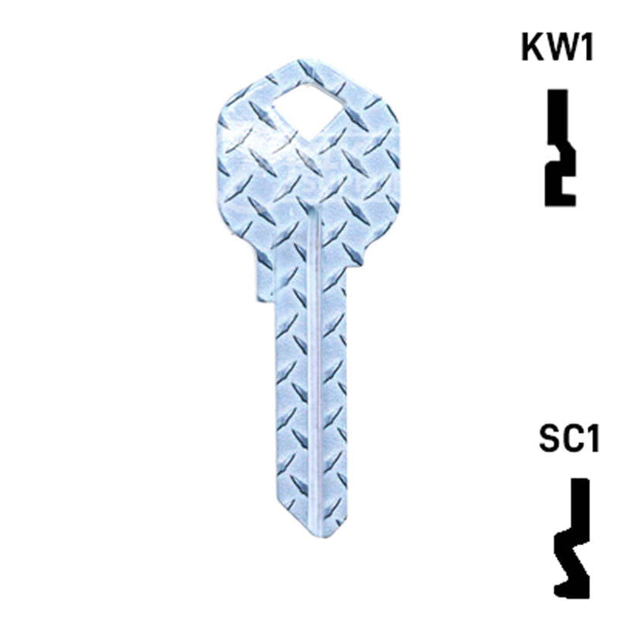 Happy Keys- Diamond Plate Key (Choose Keyway) Residential-Commercial Key Howard Keys