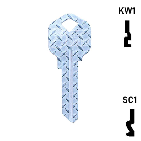 Happy Keys- Diamond Plate Key (Choose Keyway)