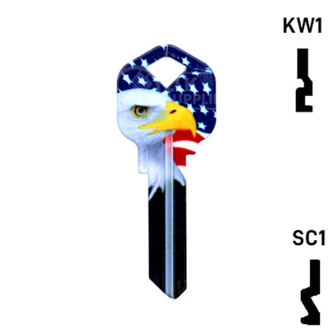 Happy Keys- Eagle Liberty Key (Choose Keyway)