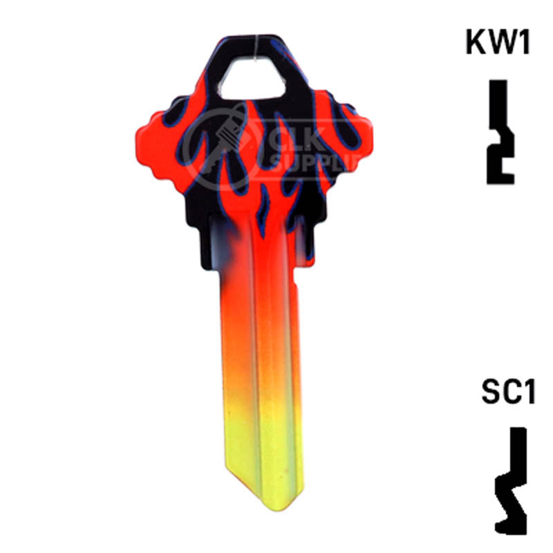 Happy Keys- Flames Key (Choose Keyway) — CLK Supplies