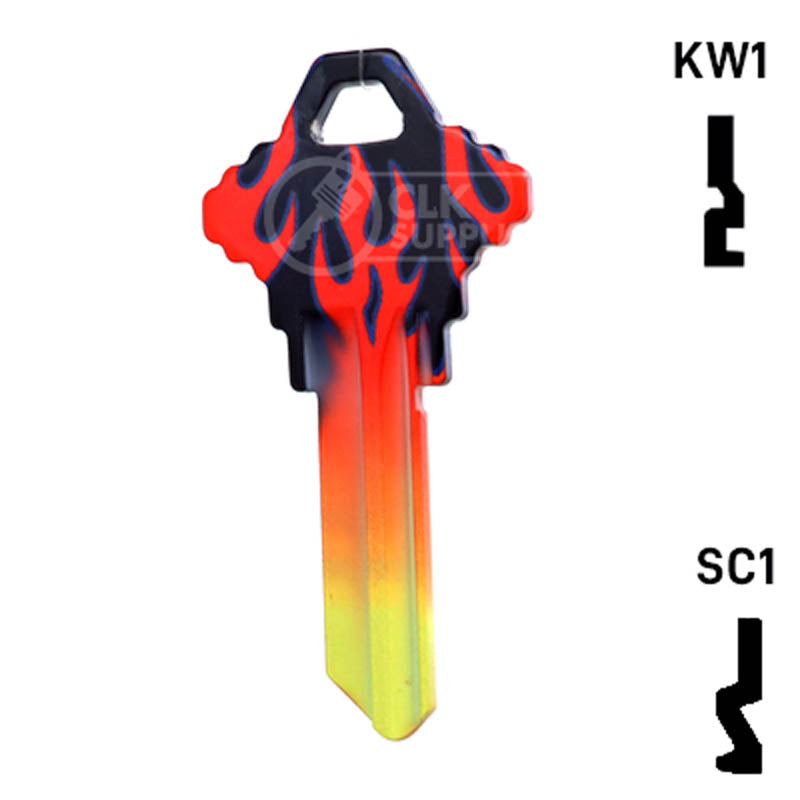 Happy Keys- Flames Key (Choose Keyway) — CLK Supplies