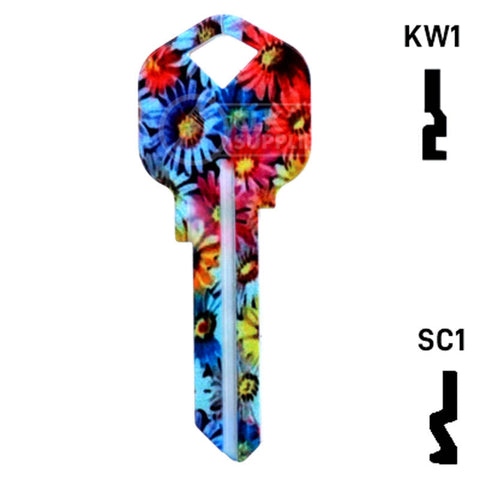 Happy Keys- Flowers Key (Choose Keyway)