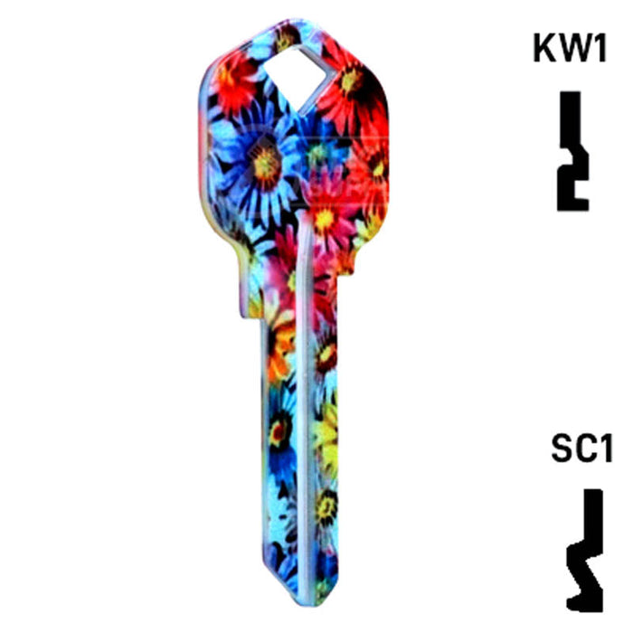 Happy Keys- Flowers Key (Choose Keyway) Residential-Commercial Key Howard Keys