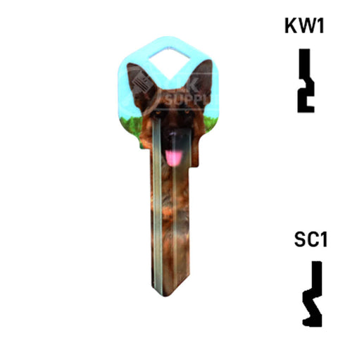 Happy Keys- German Shepherd Key (Choose Keyway)