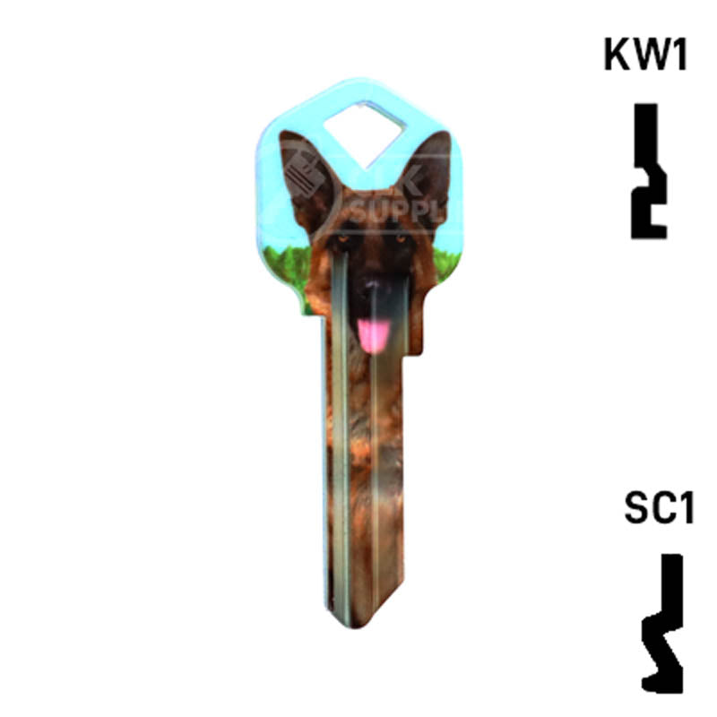 Happy Keys- German Shepherd Key (Choose Keyway) — CLK Supplies