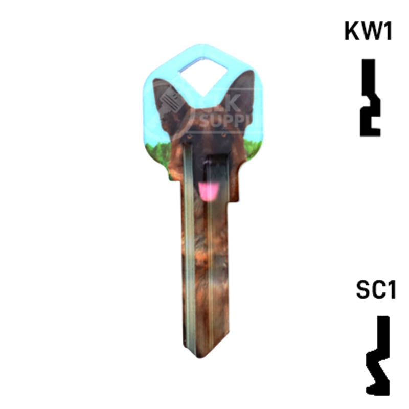 Happy Keys- German Shepherd Key (Choose Keyway) — CLK Supplies