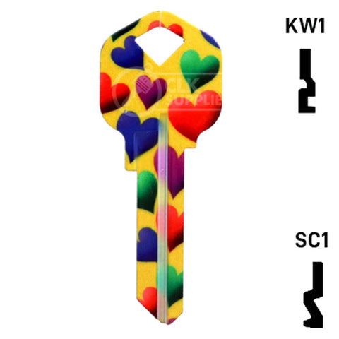 Happy Keys- Hearts Key (Choose Keyway)