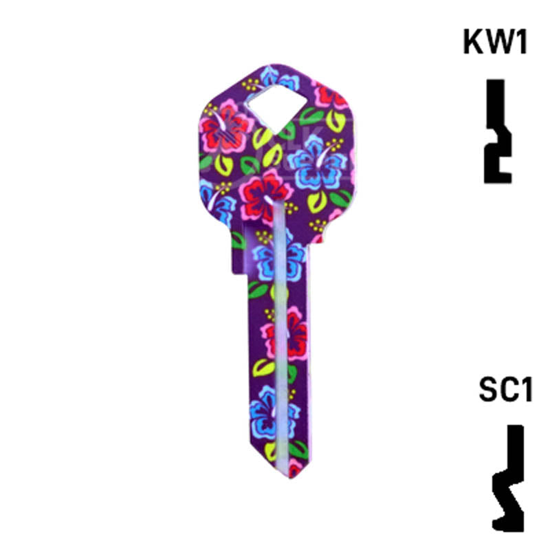 Happy Keys- Hibiscus Flowers Key (Choose Keyway) — CLK Supplies