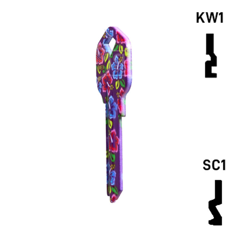 Happy Keys- Hibiscus Flowers Key (Choose Keyway) — CLK Supplies