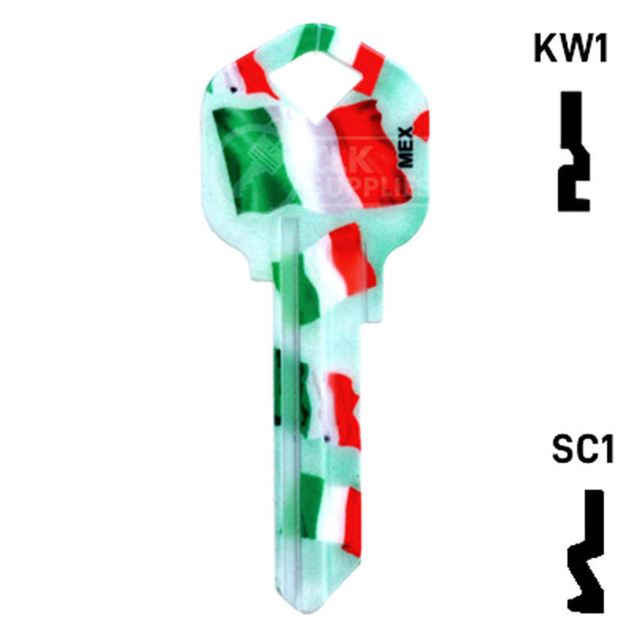 Happy Keys- Italian Flag Key (Choose Keyway) Residential-Commercial Key Howard Keys