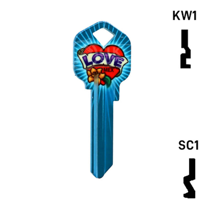 Happy Keys- Love Key (Choose Keyway) Residential-Commercial Key Howard Keys