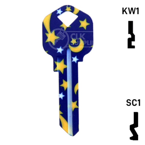 Happy Keys- Moon & Stars Key (Choose Keyway)
