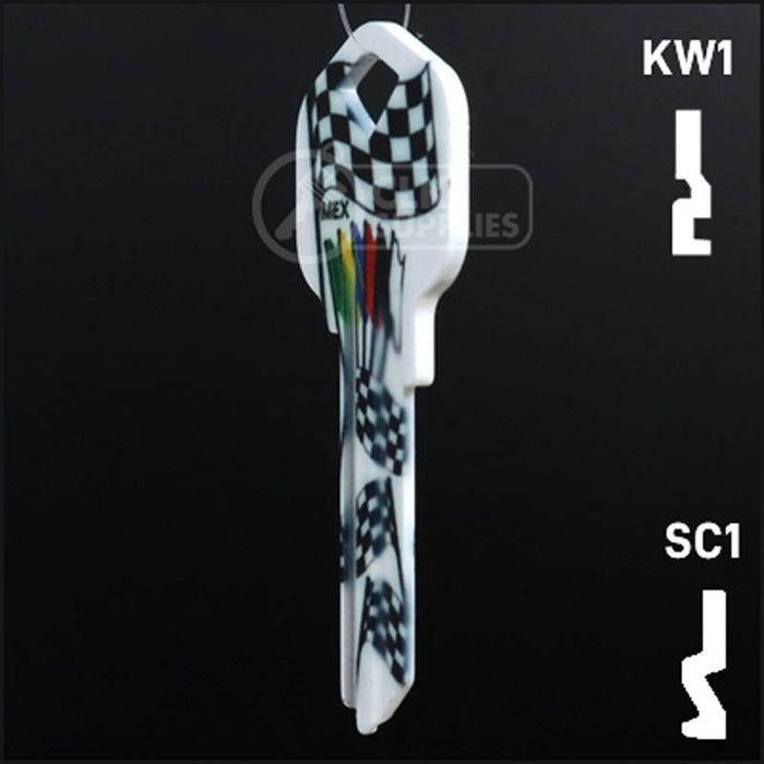 Happy Keys- Racing Flags Key (Choose Keyway) Residential-Commercial Key Howard Keys