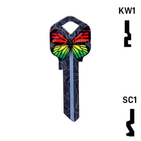 Happy Keys- Rainbow Butterfly Key (Choose Keyway)