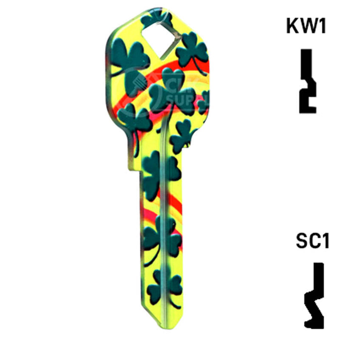 Happy Keys- Rainbow Clover Key (Choose Keyway) Residential-Commercial Key Howard Keys