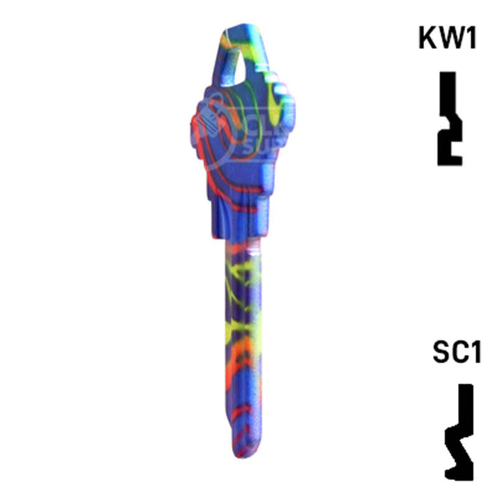 Happy Keys- Rainbow Swirl Key (Choose Keyway) Residential-Commercial Key Howard Keys