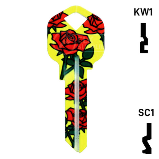 Happy Keys- Roses Key (Choose Keyway) Residential-Commercial Key Howard Keys