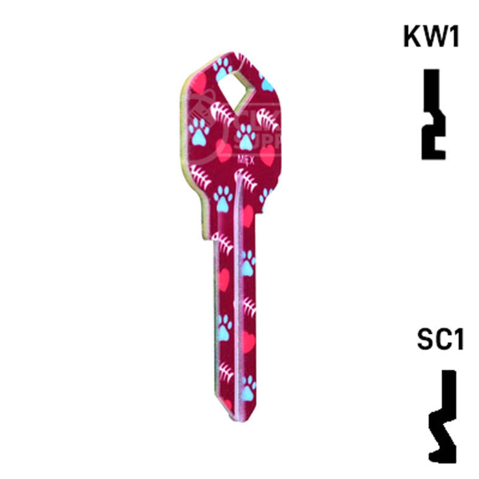Happy Keys- Silver Tabby Key (Choose Keyway) Residential-Commercial Key Howard Keys
