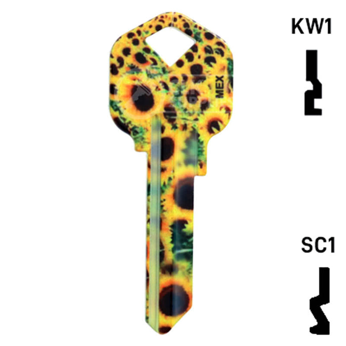 Happy Keys- Sunflowers Key (Choose Keyway) Residential-Commercial Key Howard Keys