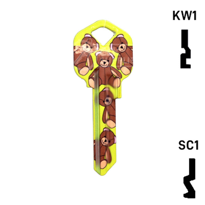 Happy Keys- Teddy Bear Key (Choose Keyway) — CLK Supplies