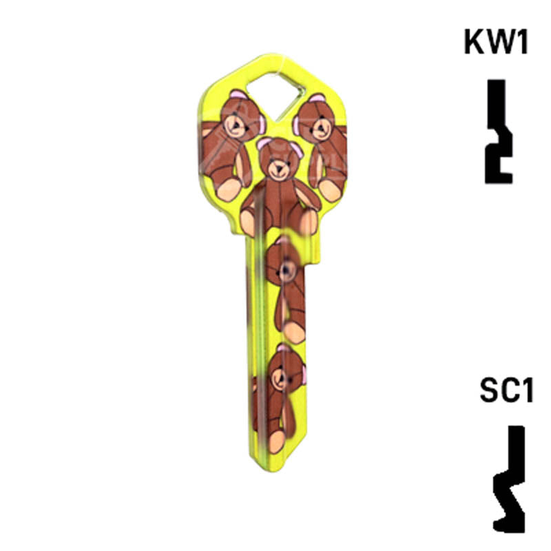 Happy Keys- Teddy Bear Key (Choose Keyway) — CLK Supplies