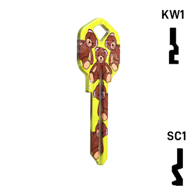 Happy Keys- Teddy Bear Key (Choose Keyway) — CLK Supplies