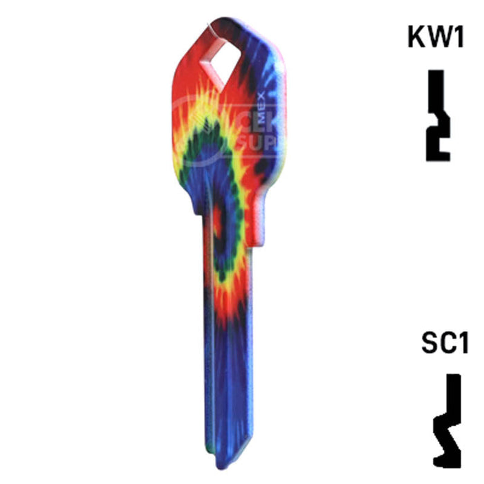 Happy Keys- Tie-Dye Key (Choose Keyway) Residential-Commercial Key Howard Keys