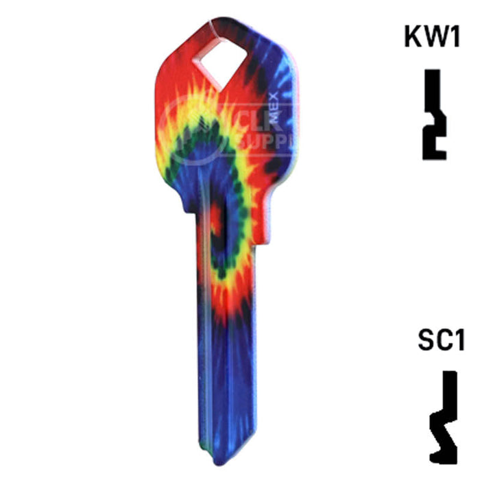 Happy Keys- Tie-Dye Key (Choose Keyway) Residential-Commercial Key Howard Keys