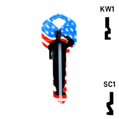 Happy Keys- US Salute Key (Choose Keyway)