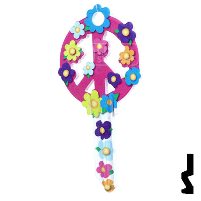 Key Shapes -PEACE SIGN- Schlage SC1 Key Residential-Commercial Key Lucky Line