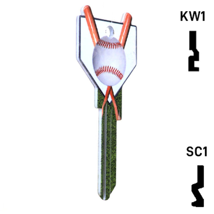 Krafty Keys: Baseball - Choose Keyway (SC1,KW1,10,WR5) Residential-Commercial Key Hudson-ESP-HPC
