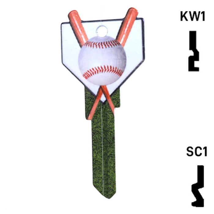 Krafty Keys: Baseball - Choose Keyway (SC1,KW1,10,WR5) Residential-Commercial Key Hudson-ESP-HPC