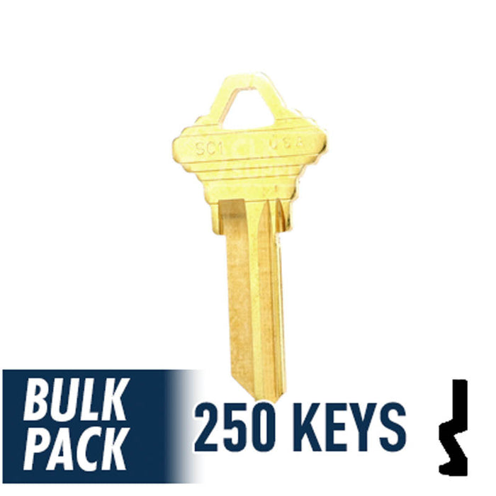 SC1 Schlage Key Bulk Pack -250 by Ilco Residential-Commercial Key Ilco