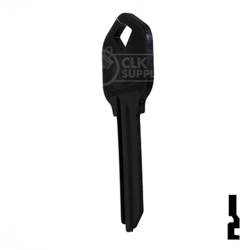 Uncut Aluminum Key Blank | Kwikset KW1 | Black — CLK Supplies