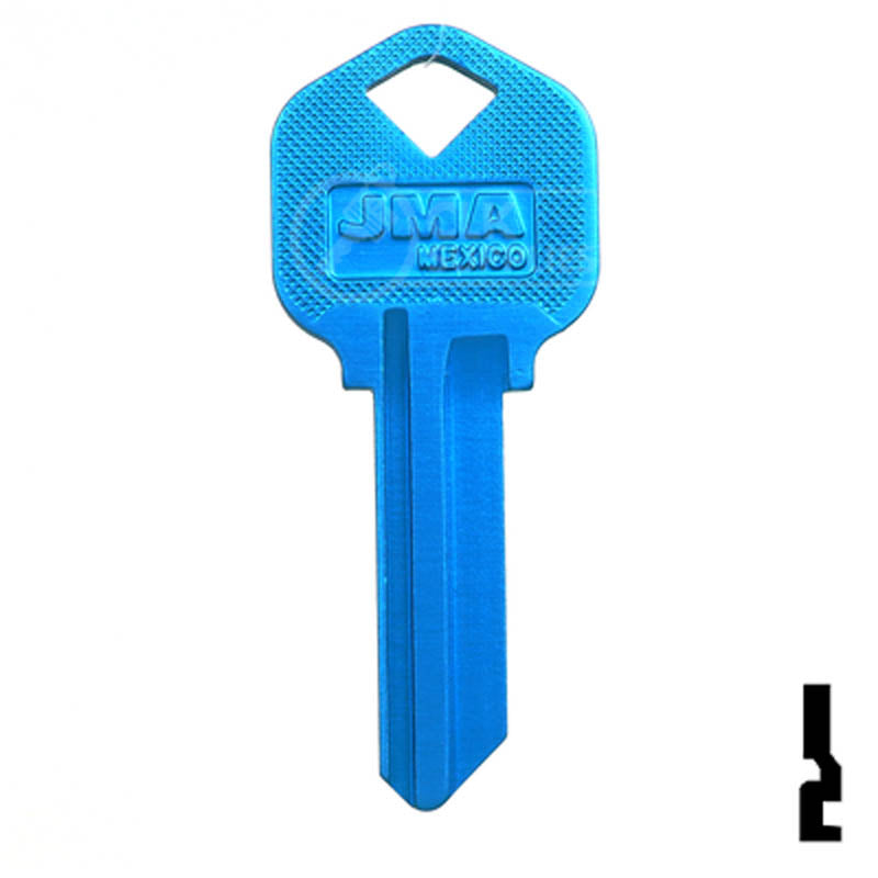 Uncut Aluminum Key Blank | Kwikset KW1 | Blue — CLK Supplies