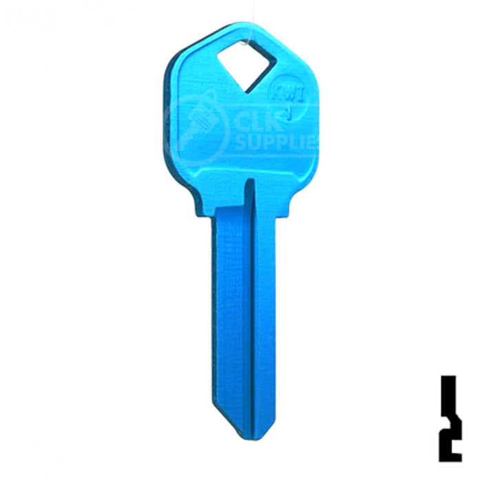 Uncut Aluminum Key Blank | Kwikset KW1 | Blue Residential-Commercial Key JMA USA