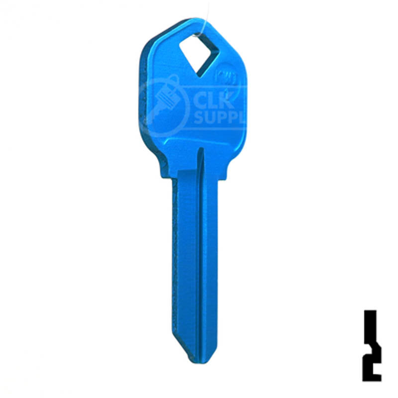 Uncut Aluminum Key Blank | Kwikset KW1 | Blue — CLK Supplies