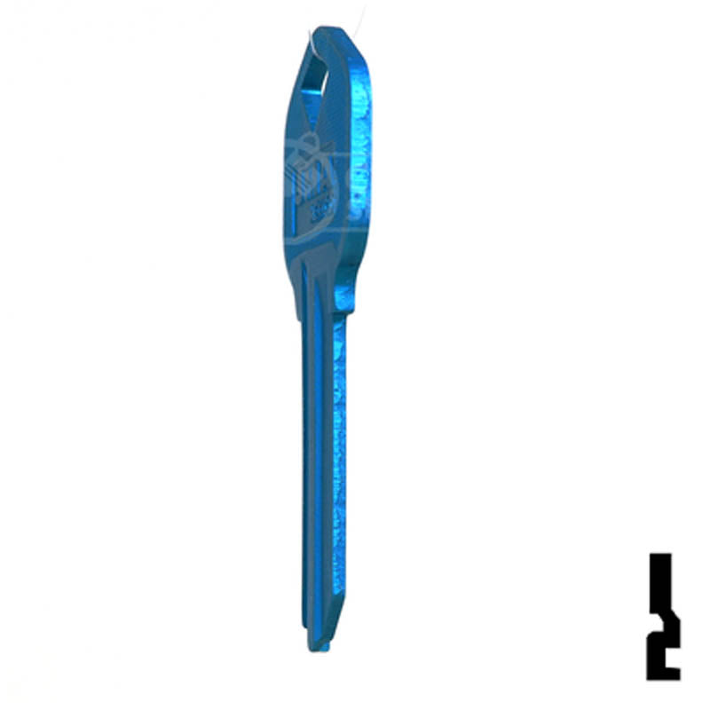 Uncut Aluminum Key Blank | Kwikset KW1 | Blue — CLK Supplies