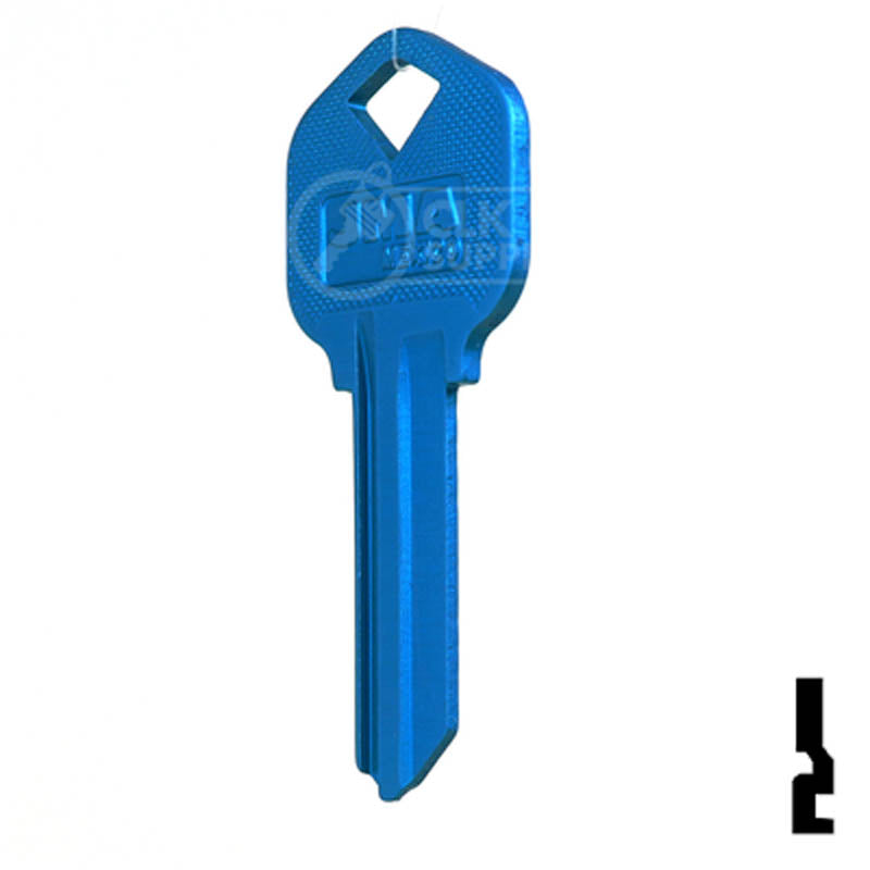 Uncut Aluminum Key Blank | Kwikset KW1 | Blue — CLK Supplies