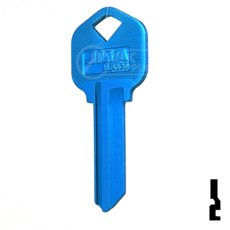 Uncut Aluminum Key Blank | Kwikset KW1 | Blue — CLK Supplies