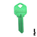 Uncut Aluminum Key Blank | Kwikset KW1 | Green Residential-Commercial Key JMA USA
