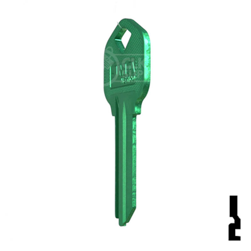 Uncut Aluminum Key Blank | Kwikset KW1 | Green — CLK Supplies