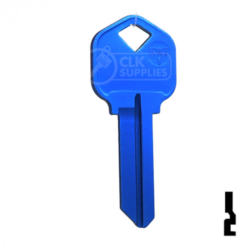 Uncut Aluminum Key Blank | Kwikset KW1 | Navy Blue — CLK Supplies