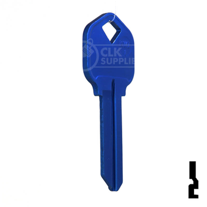 Uncut Aluminum Key Blank | Kwikset KW1 | Navy Blue — CLK Supplies